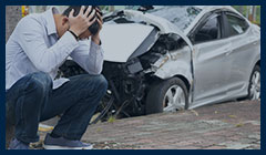 image of distraught man after an auto accident